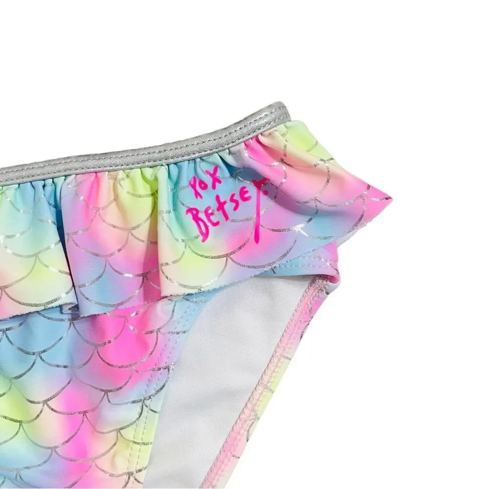 Betsey Johnson Girls Sparkle Mermaid Bikini Swim Suit